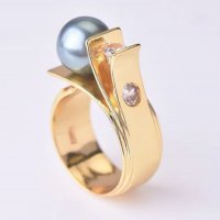 Многослоен пръстен с голяма перла, снимка 8 - Пръстени - 37812769