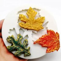 3 големи Есенни широколистни листа листо силиконов молд форма фондан шоколад гипс смола декор, снимка 2 - Форми - 31335373