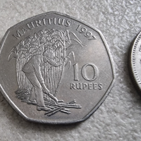 Мавриций. 20 цента. 1/2 , 1 и 10 рупии. 4 бройки. 1991 - 2016 година., снимка 2 - Нумизматика и бонистика - 44667513