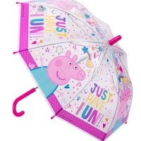 Peppa детски ръчен прозрачен чадър за дъжд 60см, снимка 1 - Чадъри - 42875625