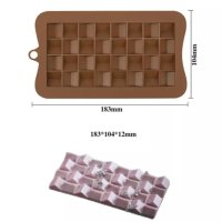 Шоколад шоколадов блок шоколадова плочка квадрати триъгълни покривчета силиконов молд форма фондан, снимка 2 - Форми - 40302117