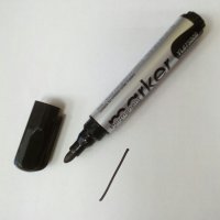 Нов перманентен маркер дебелина 2 мм, черен с объл връх, YaLong, снимка 2 - Ученически пособия, канцеларски материали - 31973222