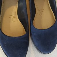 CLARKS тъмно сини – велур, равни, № 40, снимка 5 - Дамски ежедневни обувки - 38445480