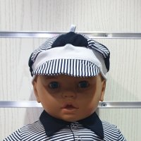 Нов бебешки сет/лот: моряшко комплектче и шапка, за възраст 6-9 месеца, снимка 6 - Комплекти за бебе - 30325669