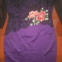 Уникална лилава рокля, снимка 3 - Рокли - 30547582
