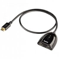 Кабел преходен HAMA с превключвател HDMI(м)/2xHDMI(ж) 0,5m, снимка 1 - Кабели и адаптери - 23201616