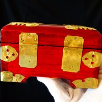 Луксозна кутия за бижута с нефрит и месингов обков. , снимка 4 - Антикварни и старинни предмети - 30563569