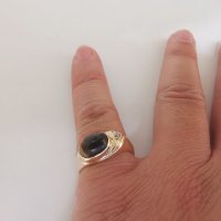 Златен пръстен с тигрово око , снимка 9 - Пръстени - 33719601