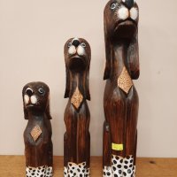 дървени статуетки кучета, снимка 1 - Декорация за дома - 42612139