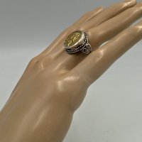 Сребърен пръстен с позлатена реплика на монета на Брут с камите, снимка 7 - Пръстени - 36811851