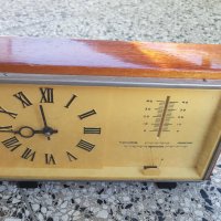 Настолен часовник барометър термометър , снимка 1 - Антикварни и старинни предмети - 36982211