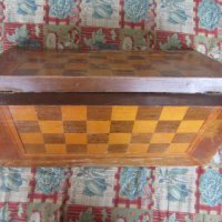 голяма Стара дървена кутия за шах и табла , снимка 3 - Други ценни предмети - 29298149