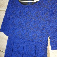 Синя рокля на марката Lucy fashion с дантелени мотиви, снимка 4 - Рокли - 37582555