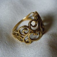 Красив стар италиянски позлатен сребърен пръстен, снимка 6 - Пръстени - 31763043