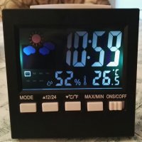 Цифров настолен часовник, будилник, време, дата, метеорологична станция, снимка 1 - Други стоки за дома - 31041204