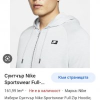 Nike Full Zip Hoodie Mens Size XS ОРИГИНАЛ! Мъжки Суичер!, снимка 14 - Спортни дрехи, екипи - 39982899