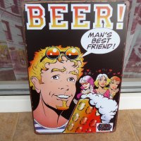 Метална табела бира приятел на мъжа момичета комикс очила, снимка 1 - Колекции - 42748077