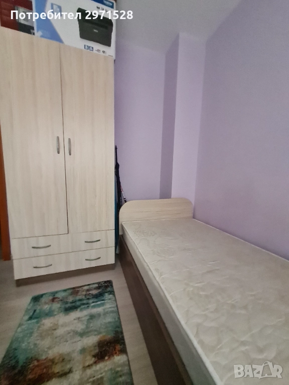 Легло, гардероб и шкаф за телевизор, снимка 1