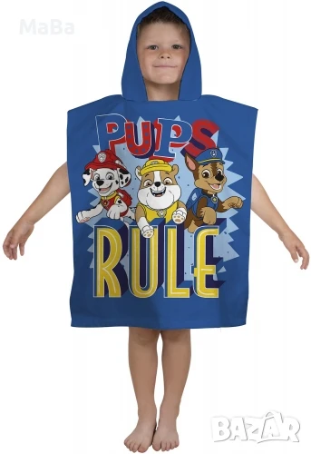 Пес патрул ХАВЛИЕНО ПОНЧО, 52x56 cm, 100% Памук , снимка 1