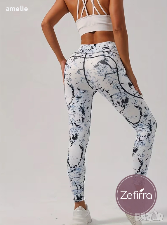 Дамски спортен/йога клин Zefirra Formina White Splashes, снимка 1