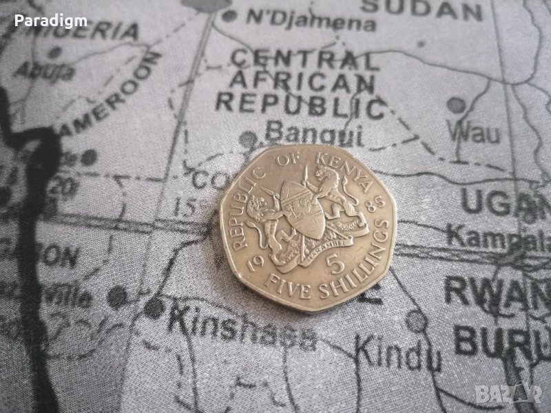 Монета - Кения - 5 шилинга | 1985г., снимка 1