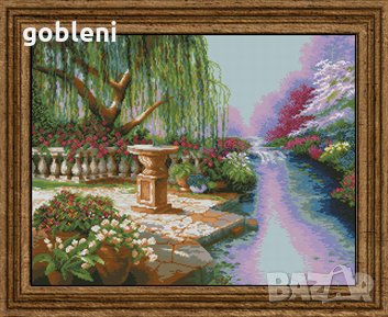 гоблен „РОЗОВАТА АЛЕЯ“ Д45-размери/30-24/см.; 41 цвята – 39лв., снимка 1