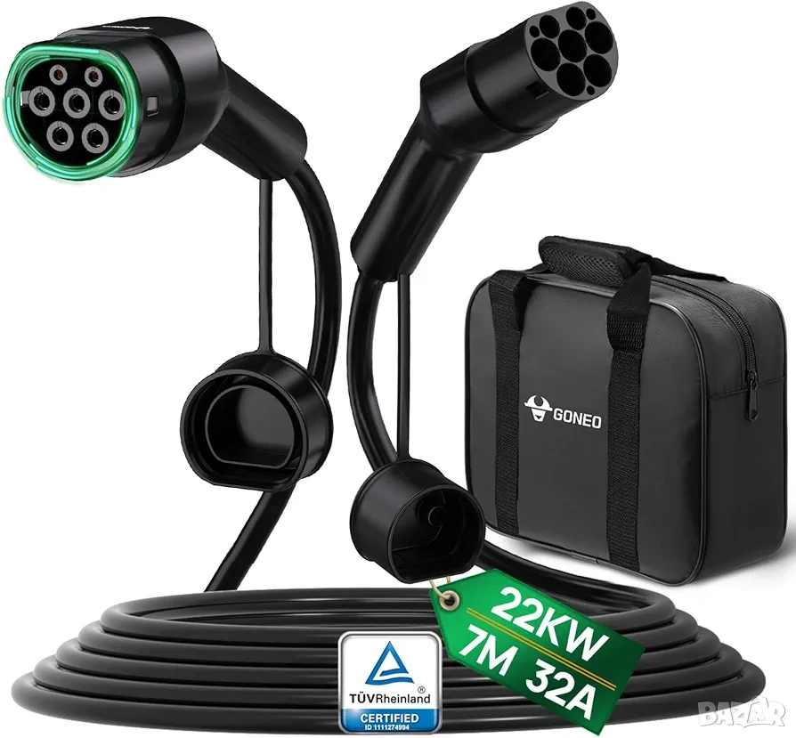ПРОМО ! GONEO 22 kW Type 2 to Type 2 кабел за зареждане на коли !, снимка 1