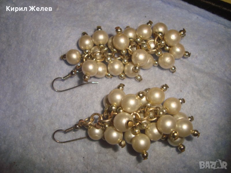 РЕТРО ВИНТИДЖ АР НУВО СТИЛ ПЕРЛЕНИ ПОЗЛАТЕНИ ОБЕЦИ 27685, снимка 1