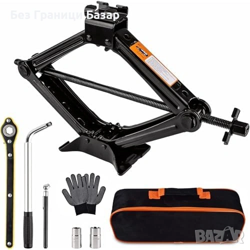Нов Ножичен крик 2T комплект с ключове за автомобил SUV кола с тресчотка и вложки, снимка 1