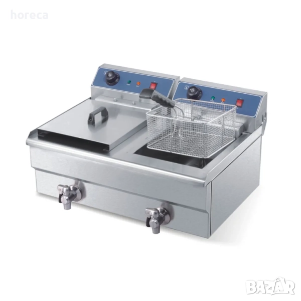 ПРОМОЦИЯ -10% Фритюрник 2 х 10 л – електрически, студена зона, снимка 1
