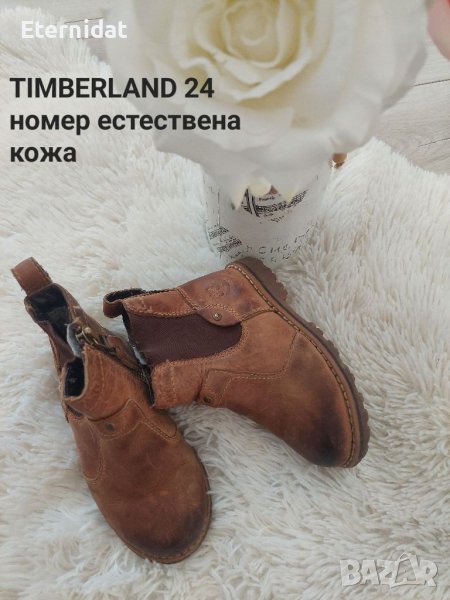 Естествена кожа детски обувки TIMBERLAND,  розови ботуши с пух , снимка 1