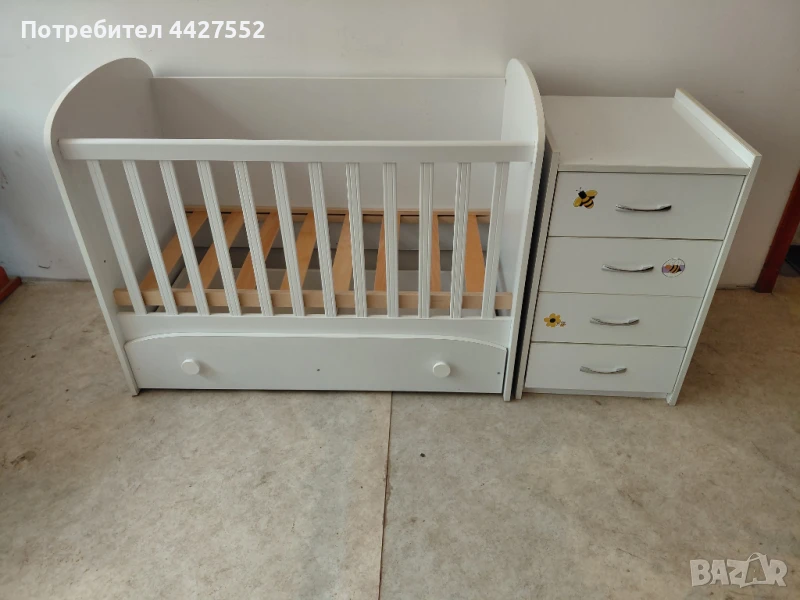 Бебешко легло със снрин за повиване, снимка 1