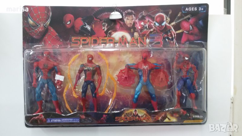 Комплект фигури Спайдърмен 4 броя с чупещи стави, блистер, 2 модела- 94276, снимка 1