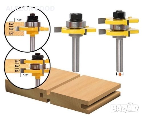 Фрезери За Дърво Нут - Перо Комплект, За Детайл До 19мм, Захващане 8мм,  20200029, снимка 1