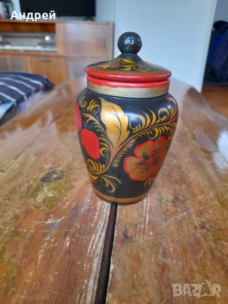 Стара дървена кутия,хохлома #12, снимка 1