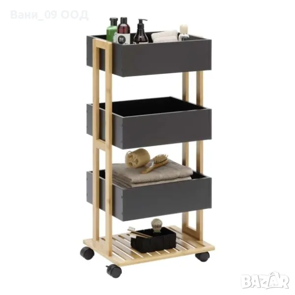 Етажерка за баня от бамбук и МДФ , снимка 1