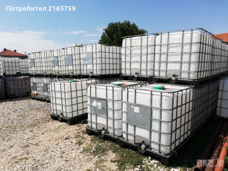 Бидони подходящи за превоз на течности Цистерни на палети с метален обков, снимка 1