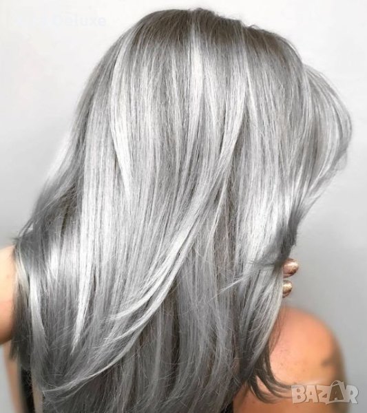 РАЗПРОДАЖБА! 100% естествена права коса за удължаване - сиво/пепелно русо, снимка 1