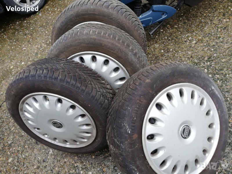 Зимни гуми с джанти Michelin и Continental 4 броя за Volvo S\V 40  15", снимка 1