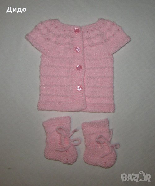 Ръчно плетени бебешки дрешки 0-3м, снимка 1