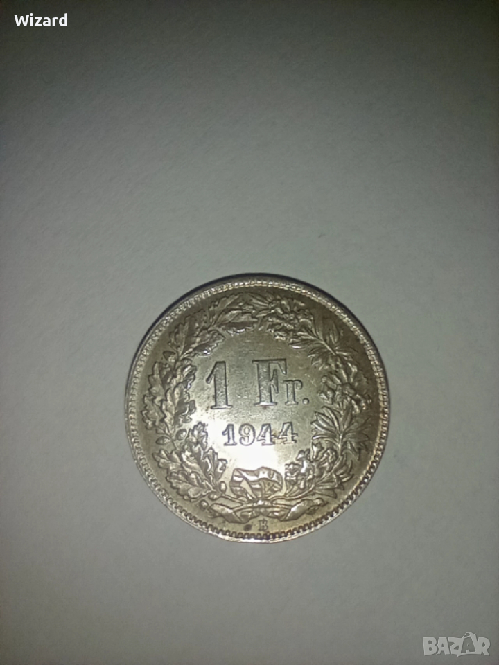 1 франк 1944 Швейцария сребро, снимка 1