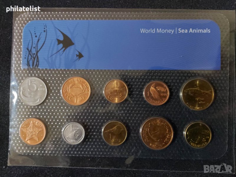 Морски животни - Комплектен сет от 10 монети, снимка 1
