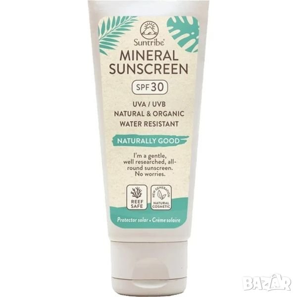 Минерален слънцезащитен крем Suntribe SPF 30, 100ml, снимка 1