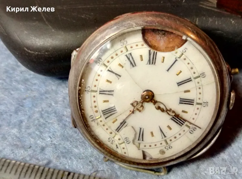 Старинен ШВЕЙЦАРСКИ СРЕБЪРЕН ДЖОБЕН ЧАСОВНИК ВИСОКА ПРОБА СРЕБРО РЕТРО ОРНАМЕНТИКА РЯДЪК 27312, снимка 1