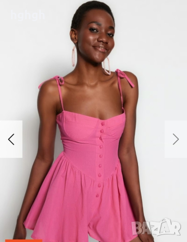  Нов Ленен дамски гащеризон Trendyol, снимка 2 - Гащеризони - 44553387