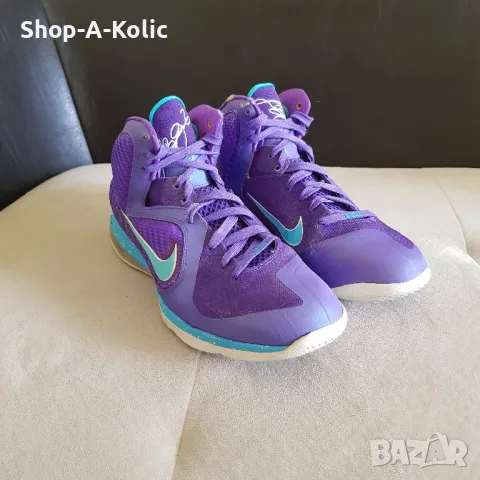 Original Rare NIKE LEBRON IX 9 Summit Lake Hornets Purple Turquoise Blue Green, снимка 3 - Маратонки - 47934740