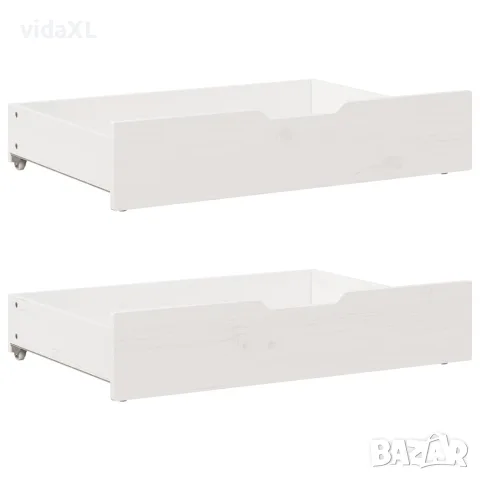 vidaXL Рамка за легло без матрак, бял, 120x190 см, борово дърво масив, снимка 6 - Спални и легла - 56146964