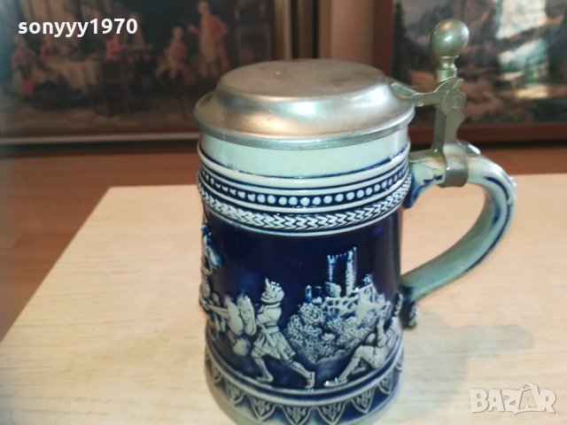 rein zinn халба с метален капак-внос франция 2402212014, снимка 5 - Колекции - 31943039