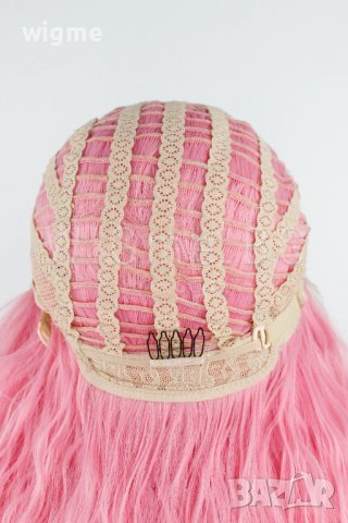 Дълга къдрава розова лейс фронт перука Уенди, снимка 7 - Аксесоари за коса - 38293643
