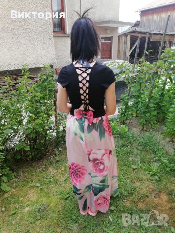 Дълга рокля на цветя, снимка 2 - Рокли - 40662814